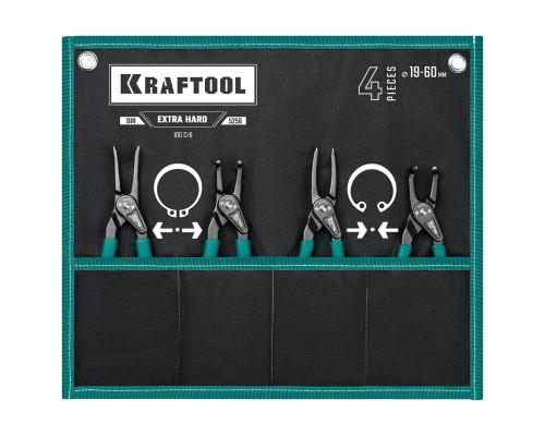 KRAFTOOL 4 шт, 180 мм, съемник стопорных колец (22812-H4) KRAFTOOL 4 шт, 180 мм, съемник стопорных колец (22812-H4)