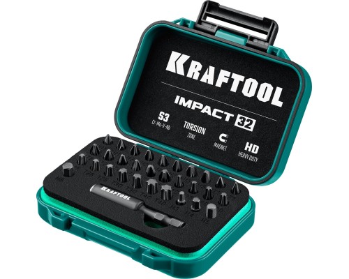 KRAFTOOL Impact-32, 32 шт, набор ударных бит (26066-H32)