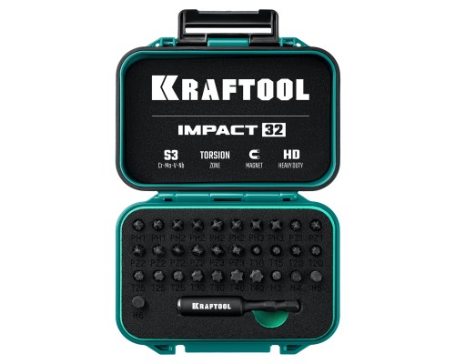 KRAFTOOL Impact-32, 32 шт, набор ударных бит (26066-H32)