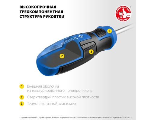 ЗУБР SL6/PH2, переставная отвертка, Профессионал (25029)