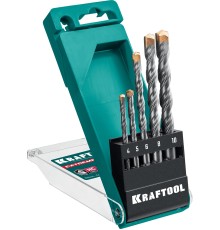 KRAFTOOL Extreme, 5 шт: 4-5-6-8-10 мм, трехгранный хвостовик, набор сверл по бетону (29166-H5)