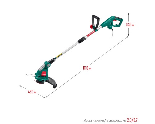 ЗУБР 600 Вт, ш/с 33 см, сетевой триммер (ТСН-33-600)