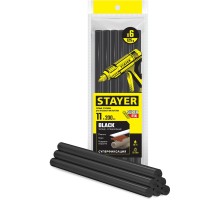 STAYER Black, чёрные, 11 х 200 мм, 6 шт, клеевые стержни, Professional (2-06821-D-S06)