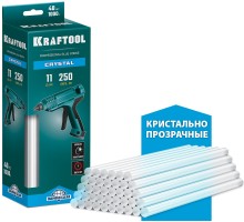 KRAFTOOL Cristal, 11 х 250 мм, 40 шт, кристально прозрачные, клеевые стержни (06846-40)