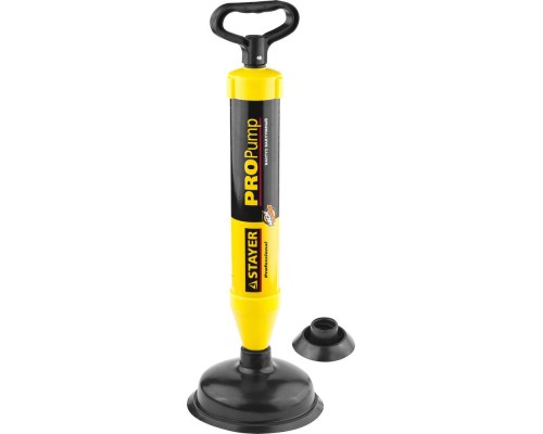 STAYER PROPump, d 70, 160 мм, вакуумный вантуз с двумя адаптерами, Professional (51925) STAYER PROPump, d 70, 160 мм, вакуумный вантуз с двумя адаптерами, Professional (51925)