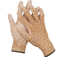 GRINDA S, коричневые, прозрачное PU покрытие, 13 класс вязки, садовые перчатки (11292-S)