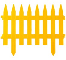 GRINDA Классика, 28 х 300 см, желтый, 7 секций, декоративный забор (422201-Y)