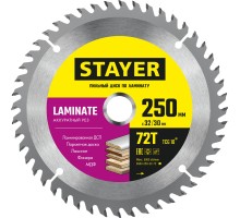 STAYER Laminate, 250 x 32/30 мм, 72Т, аккуратный рез, пильный диск по ламинату (3684-250-32-72)