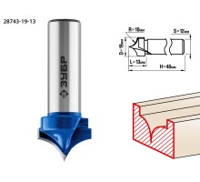 ЗУБР 19 x 13 мм, радиус 10 мм, фреза пазовая фасонная №4, Профессионал (28743-19-13)