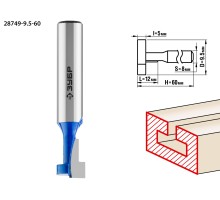 ЗУБР 9.5 x 12 мм, высота 5 мм, фреза пазовая Т-образная №1, Профессионал (28749-9.5-60)