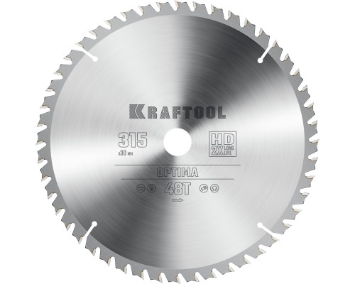 KRAFTOOL Optima, 315 х 30 мм, 48Т, пильный диск по дереву (36951-315-30)