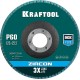 KRAFTOOL 125 х 22.2 мм, P60, круг лепестковый циркониевый торцевой по металлу и нержавеющей стали (36594-125-60)