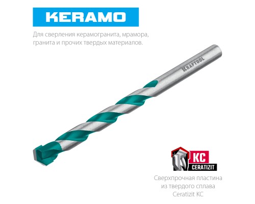 KRAFTOOL Keramo, 4 х 80 мм, тв.сплав КС, сверло по керамограниту (29175-080-4)