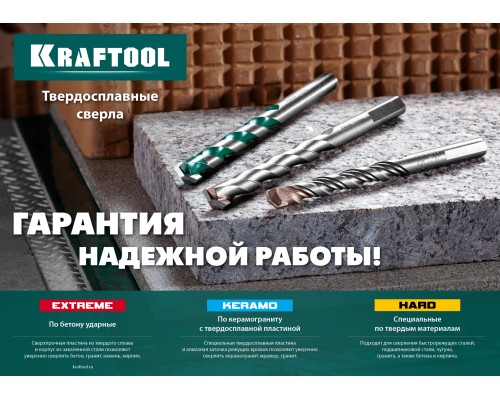 KRAFTOOL Keramo, 4 х 80 мм, тв.сплав КС, сверло по керамограниту (29175-080-4)