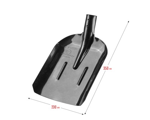 ЗУБР ПРОФИ-5, 350 х 230 мм, полотно рессорная сталь 1.6 мм закалено, с ребрами жесткости, без черенка, тип ЛСП, совковая лопата, Профессионал (39452)