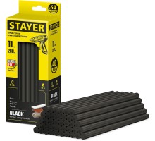 STAYER Black, чёрные, 11 х 200 мм, 40 шт, клеевые стержни, Professional (2-06821-D-S40)