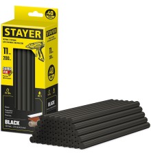 STAYER Black, чёрные, 11 х 200 мм, 40 шт, клеевые стержни, Professional (2-06821-D-S40)