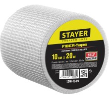 STAYER FIBER-Tape, 10 см х 20 м, 3 х 3 мм, самоклеящаяся серпянка, Professional (1246-10-20)