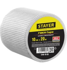 STAYER FIBER-Tape, 10 см х 20 м, 3 х 3 мм, самоклеящаяся серпянка, Professional (1246-10-20)