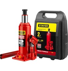 STAYER RED FORCE, в кейсе, 2 т, 181 - 345 мм, бутылочный гидравлический домкрат, Professional (43160-2-K)