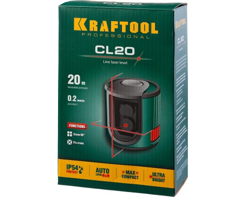 KRAFTOOL CL 20, лазерный нивелир (34700)