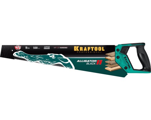 KRAFTOOL Alligator Black 11, 500 мм, ножовка для точного реза (15205-50)