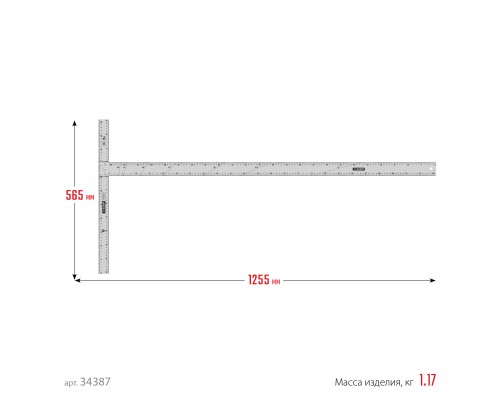 ЗУБР Т-угольник алюминиевый, Профессионал (34387)