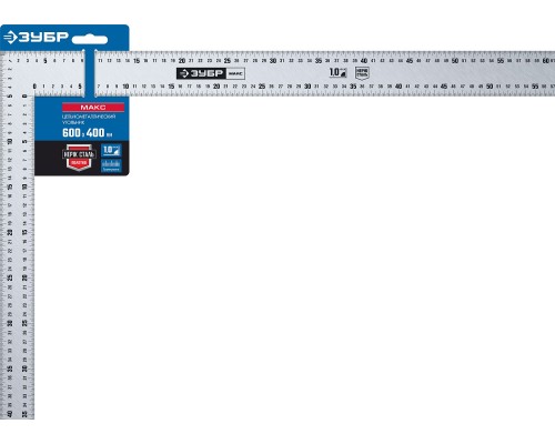 ЗУБР УПН-60, 600 х 400 мм, нержавеющий плотницкий угольник, Профессионал (3434-61)
