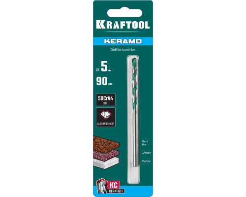 KRAFTOOL Keramo, 5 х 90 мм, тв.сплав КС, сверло по керамограниту (29175-090-5)