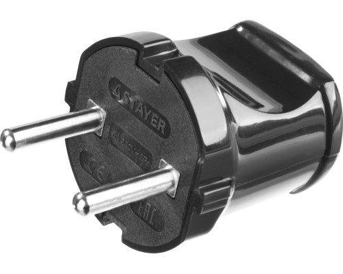 STAYER MAXElectro, черная 6 А/220 В, 1300 Вт, прямая вилка (55150-B) STAYER MAXElectro, черная 6 А/220 В, 1300 Вт, прямая вилка (55150-B)