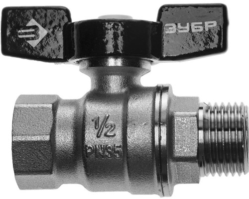 ЗУБР d 1/2″, ручка ″бабочка″, шаровой кран (4-51324-C-1/2) ЗУБР d 1/2″, ручка ″бабочка″, шаровой кран (4-51324-C-1/2)