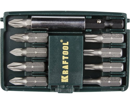 KRAFTOOL Compact-10, с магнитным адаптером, 10 шт, набор бит (26130-H10)