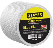 STAYER FIBER-Tape, 10 см х 45 м, 3 х 3 мм, самоклеящаяся серпянка, Professional (1246-10-45)