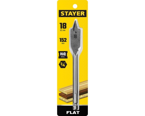 STAYER Flat, 18 x 152 мм, перовое, cверло по дереву (2950-18)