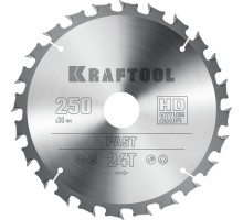 KRAFTOOL Fast, 250 х 30 мм, 24Т, пильный диск по дереву (36950-250-30)