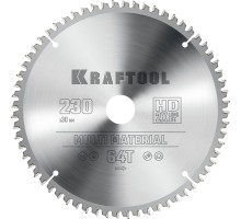 KRAFTOOL Multi Material, 230 х 30 мм, 64Т, пильный диск по алюминию (36953-230-30)