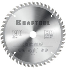 KRAFTOOL Precision, 190 х 20 мм, 48Т, пильный диск по дереву (36952-190-20)