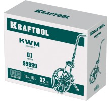 KRAFTOOL 0.1 - 99999.9 м, измерительное колесо (курвиметр) с металлическим шасси и рукояткой (34756)