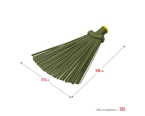 СИБИН 380 х 240 мм, полипропилен, коническое резьбовое соединение, плоская, веерная, пластиковая метла (39220)