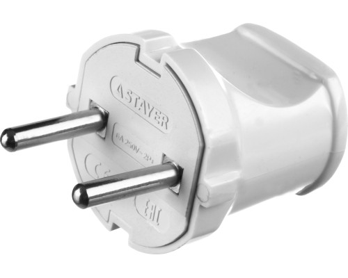 STAYER MAXElectro, белая, 6 А/220 В, 1300 Вт, прямая вилка (55150-W) STAYER MAXElectro, белая, 6 А/220 В, 1300 Вт, прямая вилка (55150-W)