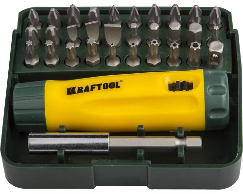 KRAFTOOL Kompakt-32, 32 предм., с насадками, реверсивная отвертка (26142-H32)