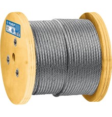 ЗУБР DIN 3060, свивка 6 х 19 + IWR, 14 мм, L 50 м, грузоподъемный стальной трос, Профессионал (30415-14)
