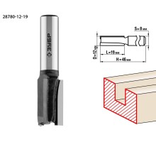 ЗУБР 12 x 19 мм, хвостовик 8 мм, фреза пазовая прямая, Профессионал (28780-12-19)