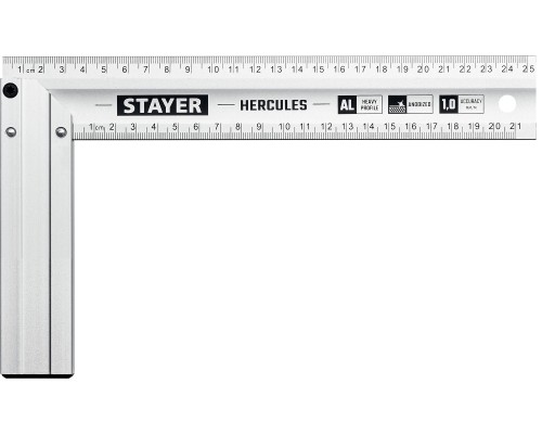 STAYER 250 мм, жесткий столярный угольник, Professional (3432-25)