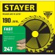 STAYER Fast, 190 x 20/16 мм, 24Т, быстрый рез, пильный диск по дереву (3680-190-20-24)