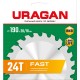 URAGAN Fast, 190 х 20/16 мм, 24Т, пильный диск по дереву (36800-190-20-24)