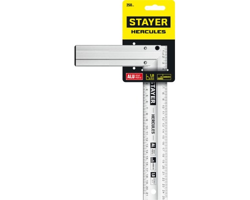 STAYER 250 мм, жесткий столярный угольник, Professional (3432-25)