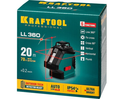 KRAFTOOL LL360, лазерный нивелир (34645)