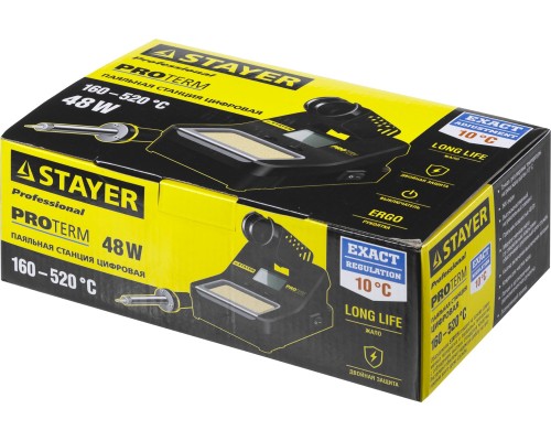 STAYER SP-50, 48 Вт, 160 - 520°C, цифровая паяльная станция, Professional (55370) STAYER SP-50, 48 Вт, 160 - 520°C, цифровая паяльная станция, Professional (55370)