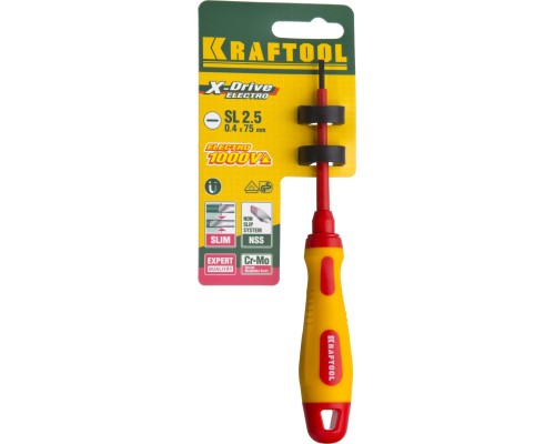 KRAFTOOL SL2.5 х 75 мм, высоковольтная отвертка (250083-2.5-075)